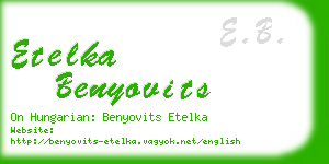 etelka benyovits business card